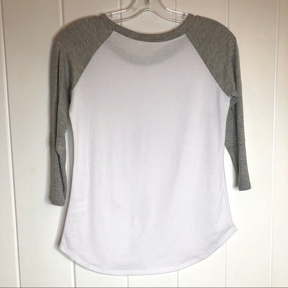NYLON APPAREL 3/4 sleeve curved hem baseball tee s - Picture 3 of 4